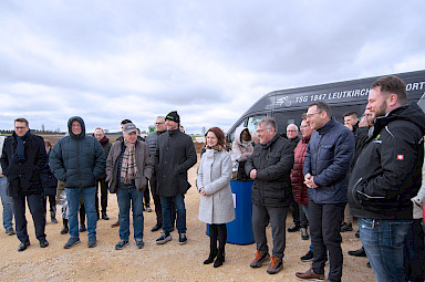 Symbolischer Spatenstich für den Gewerbeneubau der febe ENERGIE in Erbach